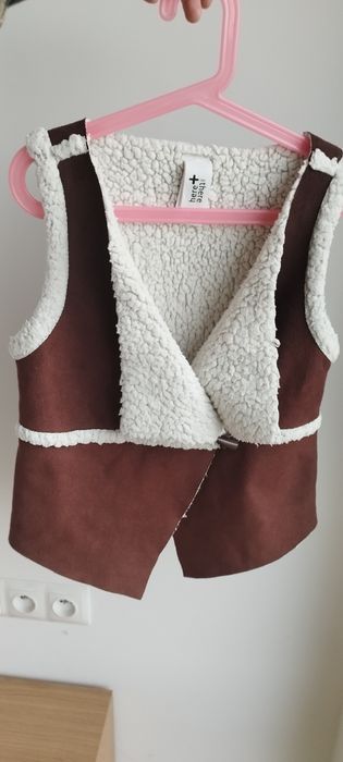 Kamizelka na zimę "zamsz baranek" 146 na 152