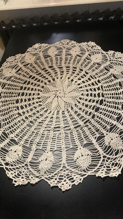 Serweta okragla obrus szydelkowy 94 cm