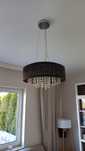Lampa wisząca Doris czarny kryształki glamour ITALUX