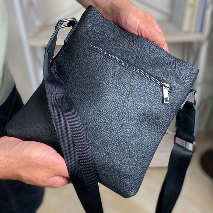 Натуральна шкіра! Чоловіча сумка через плече планшетка Флеш Ап кожа