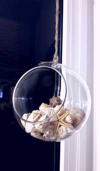 Kula szklana wisząca wazon las w szkle świecznik