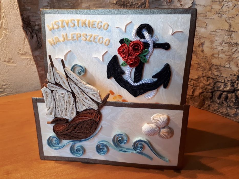 Kartki okolicznościowe, urodziny, imieniny, ręcznie robione, quilling