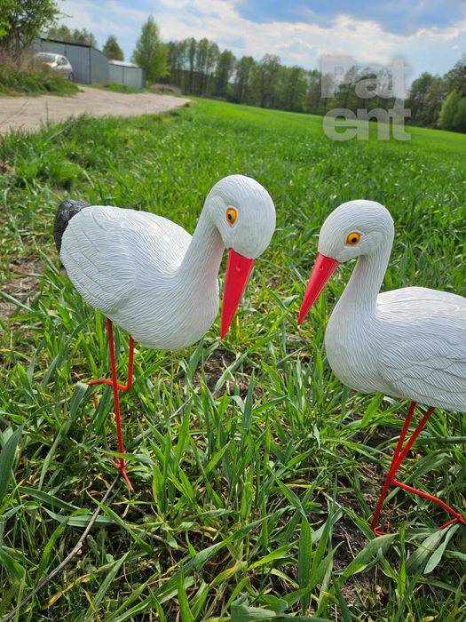 Figurki bocian bociek do ogrodu dekoracja działka ozdoba 2 szt.