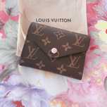 (Nowe) LV Louis Vuitton Victorine Monogram Mały Portfel różowa klamra