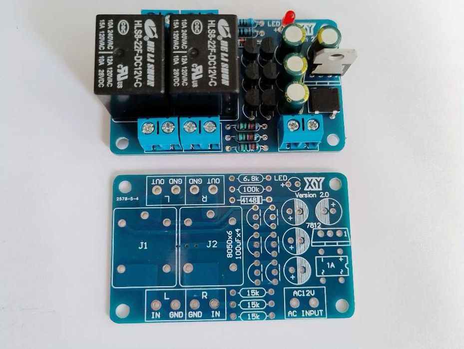 Moduł opóźniający załączenie głośników, dwukanałowy