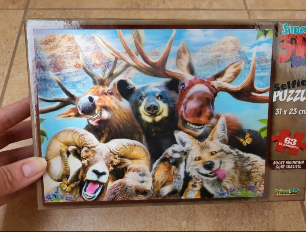 Puzzle 3D Zwierzęta Selfies Animals 62 elementy Stan idealny