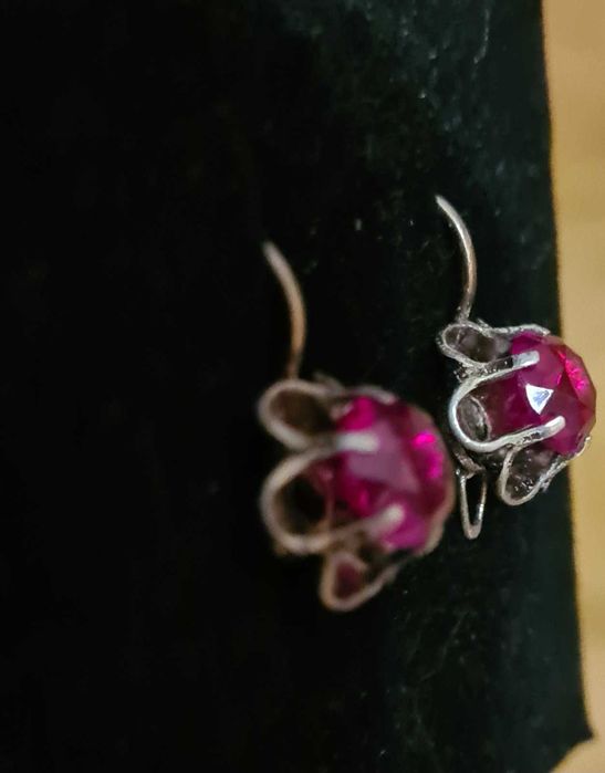 Серьги серебро СССР 875 проба позолота ,