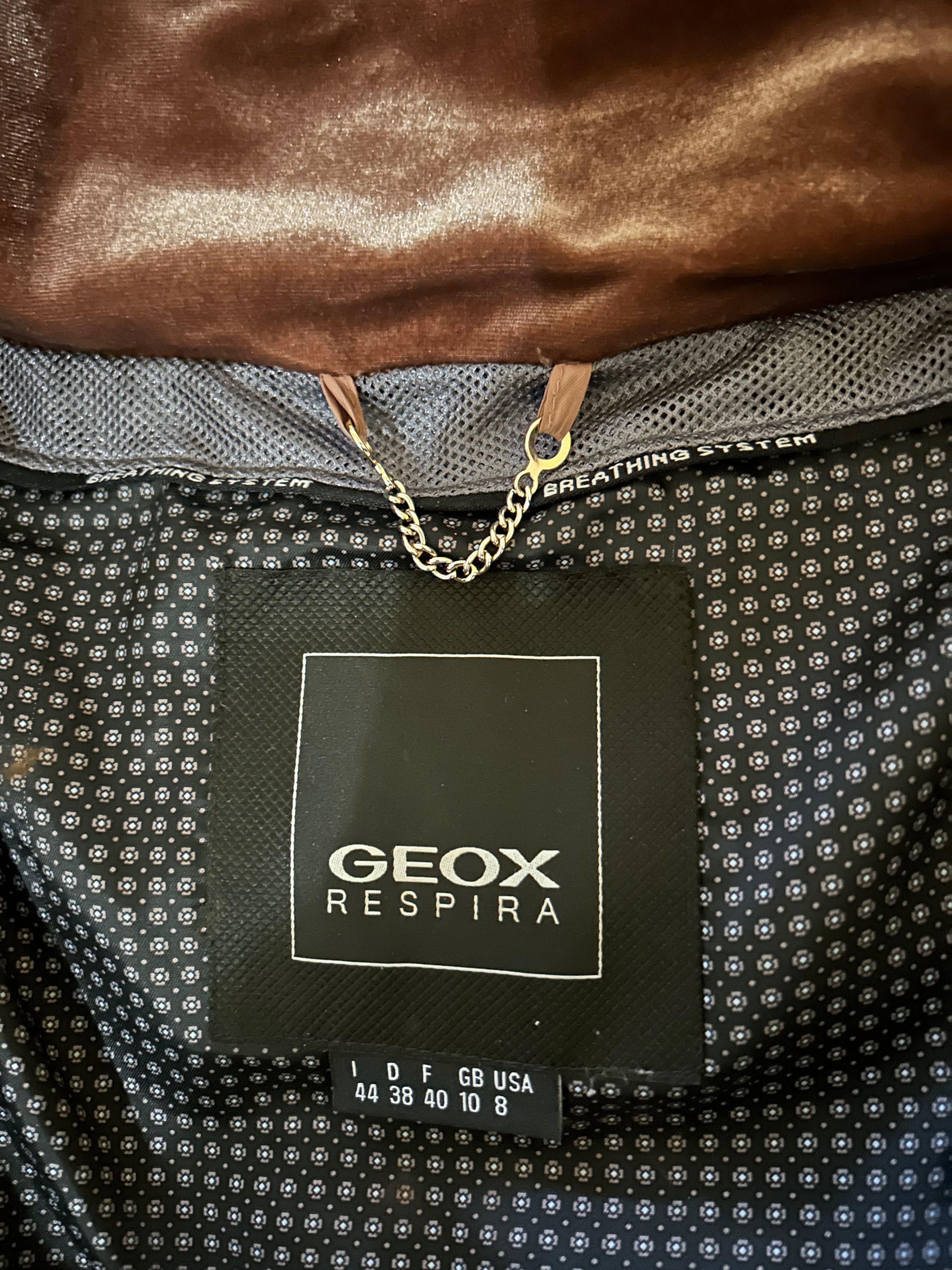 Пуховик Geox Respira велюр/замки під золото