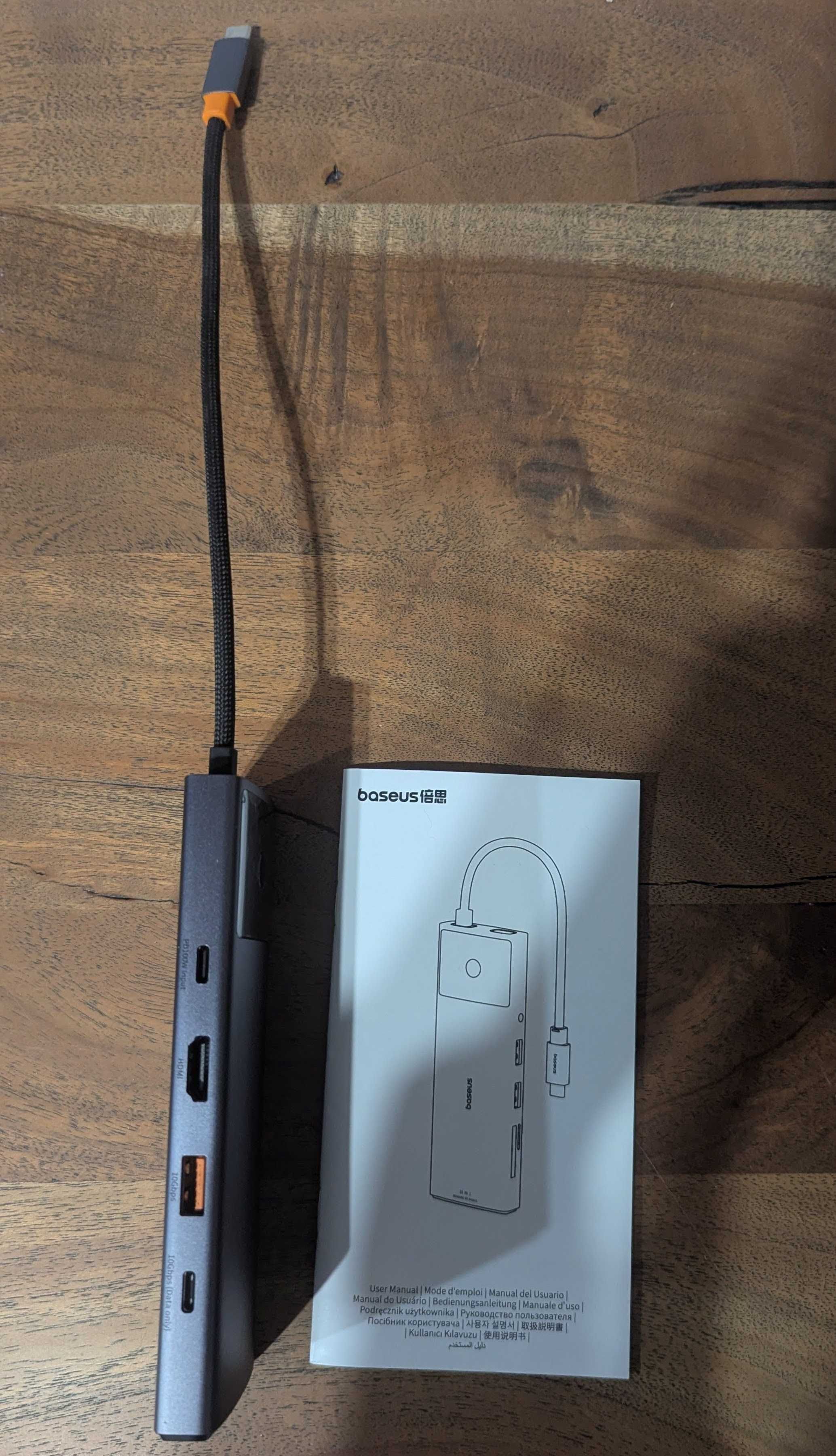HUB USB-C 10w1 Baseus 4k 60Hz 10Gbps PD USB 3.2 HDMI RJ-45 audio