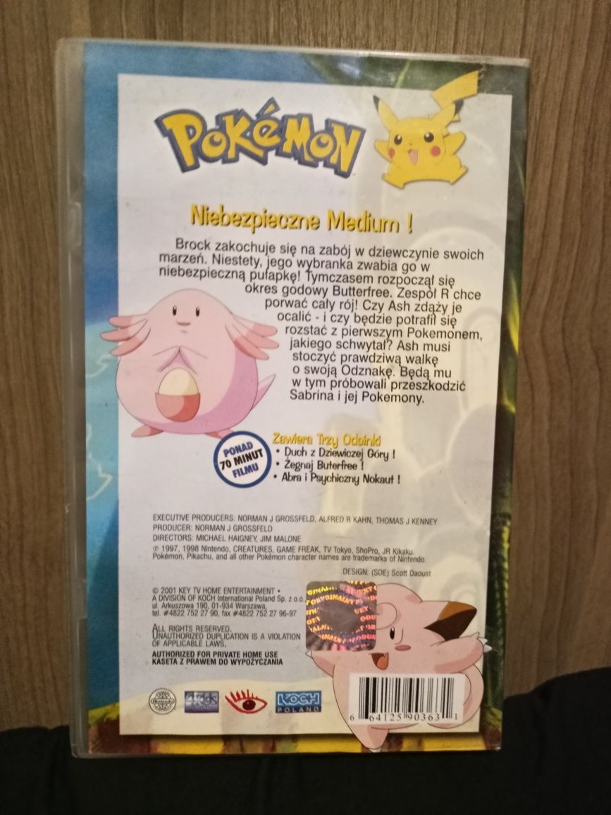 Kaseta oryginalna VHS Pokemon Niebezpieczne Medium Pikachu