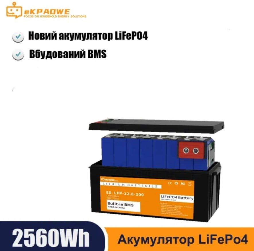 Аккумулятор литий железо фосфатный LiFePO4 12.8v 200Ah. В наличии!