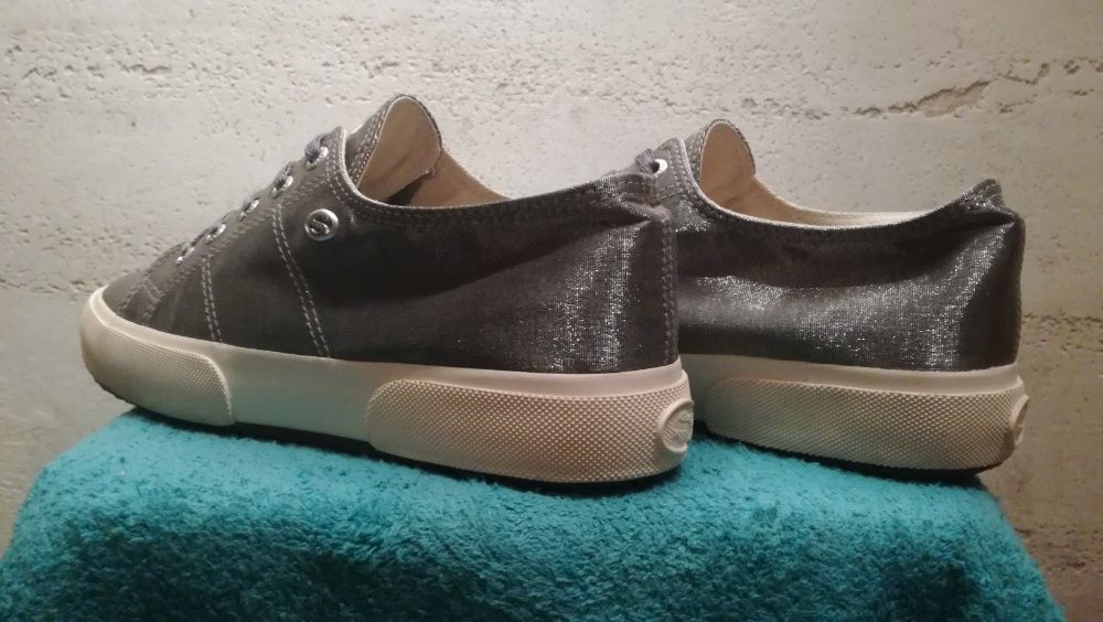 Sneakersy SUPERGA LAMEW srebrne metaliczne stan bardzo dobry