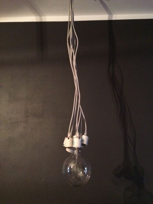 Lampa wisząca, żyrandol, srebrna, czarny
