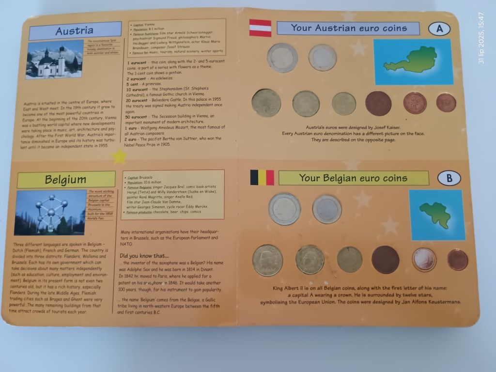 Monety Euro cały klaser