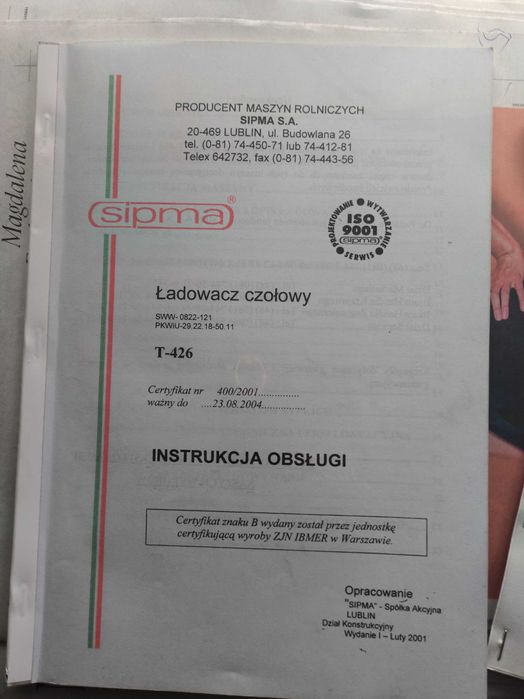 Ładowacz czołowy tur SIPMA T-426, Ursus, Zetor