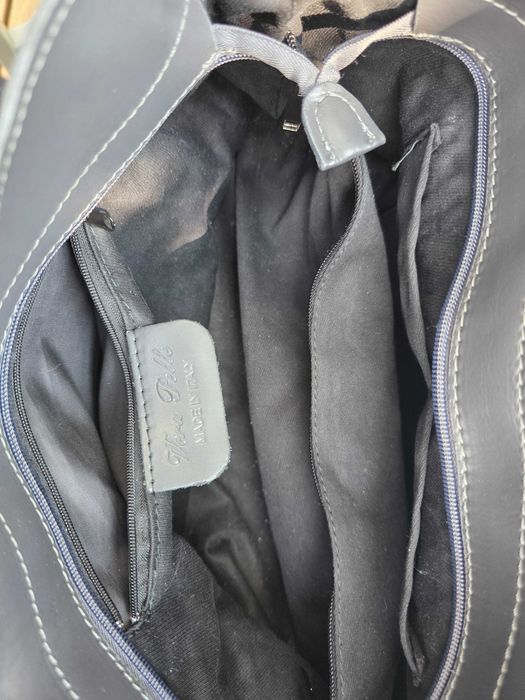 Szara torba ze skóry naturalnej