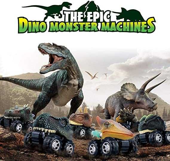 Машинка динозавр DINOBROS Dinosaur Toy Pull Back Cars 4 Pack