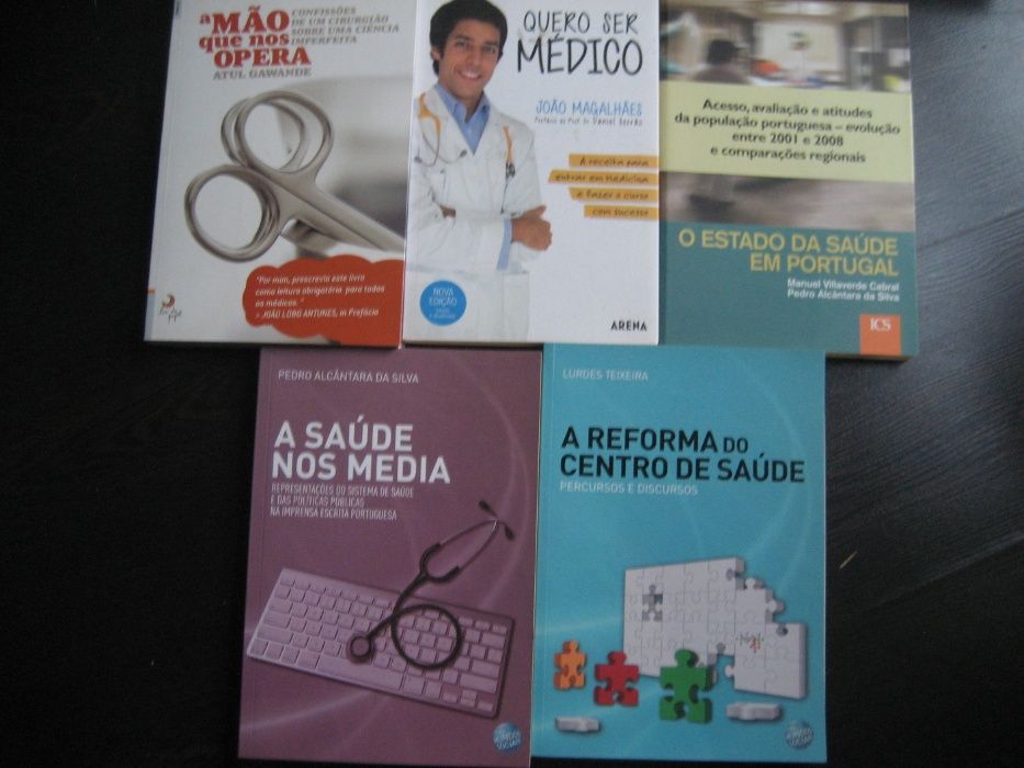 Livros sobre saúde, médicos e enfermeiros