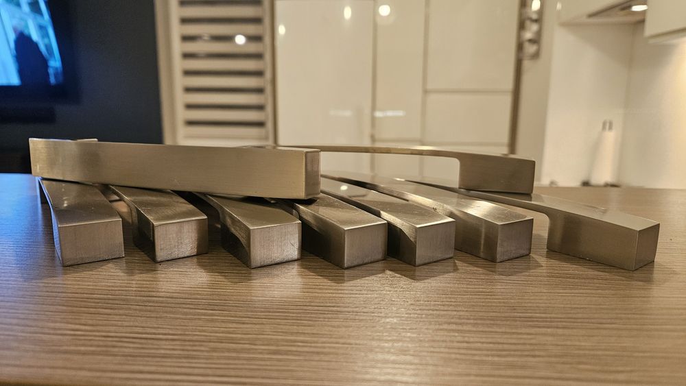 Uchwyty do mebli, chrom szczotkowany, 9 szt