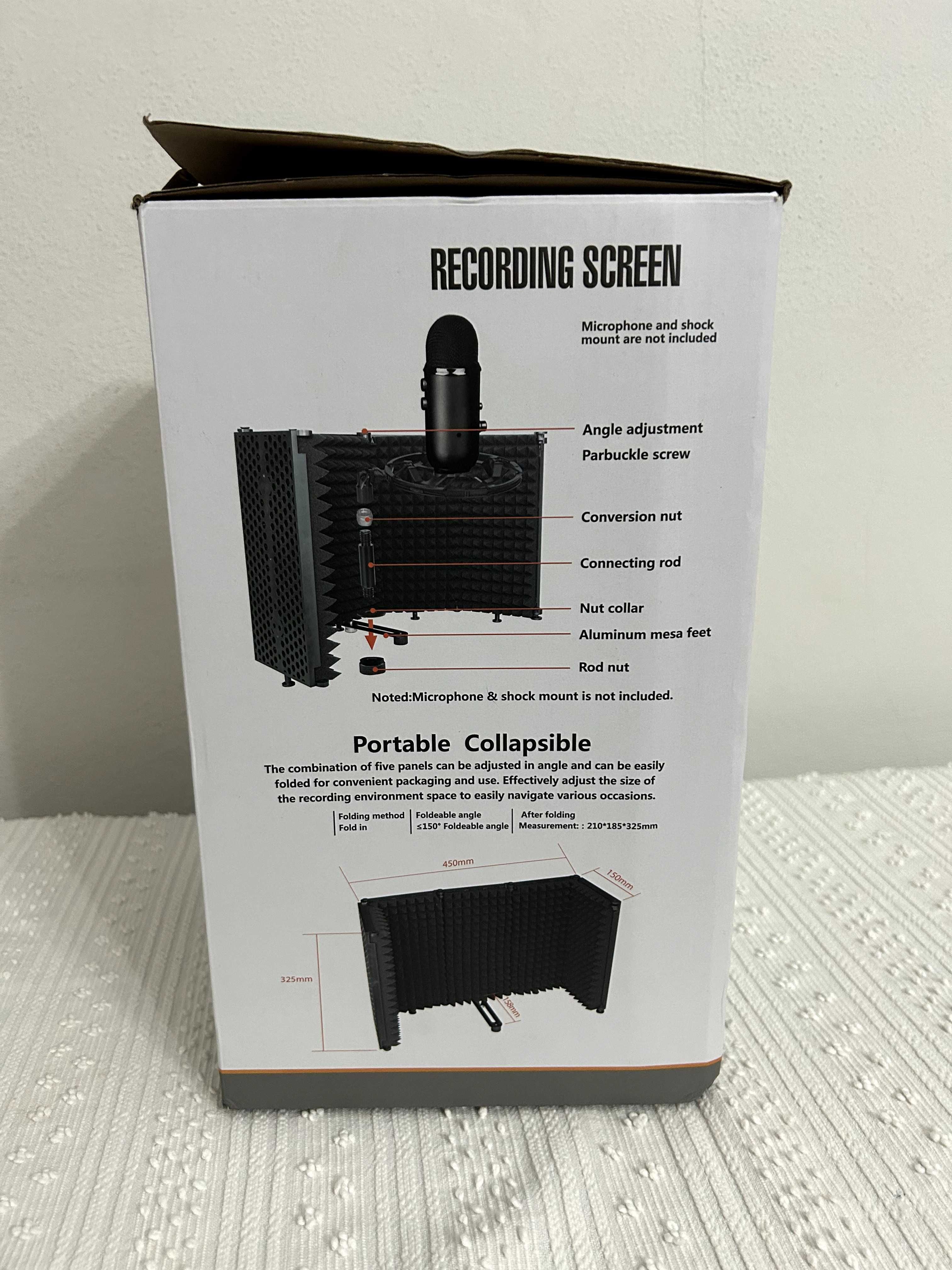 Protector para gravação com microfone - Recording Screen 5 panels