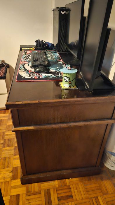 Mesa Secretaria Tampo de Vidro