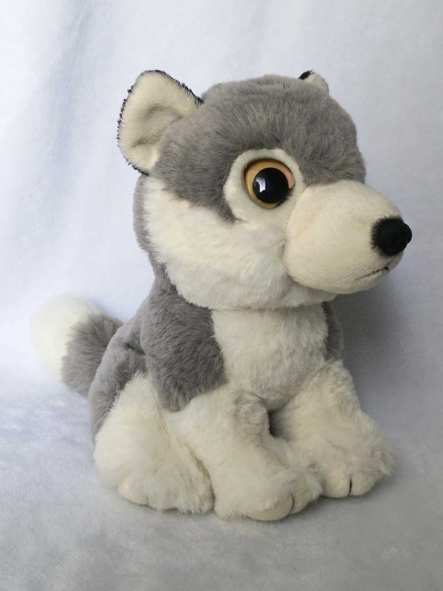 Maskotka z dużymi oczami piesek pies wilk szary Nature Planet husky