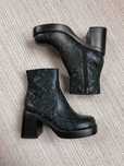 Buty botki Steve Madden na obcasie ciemnozielone wiosenne za kostkę