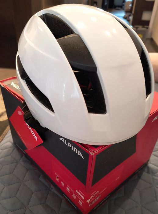 Nowy kask rowerowy Alpina Urban Soho white gloss 51-56 cm