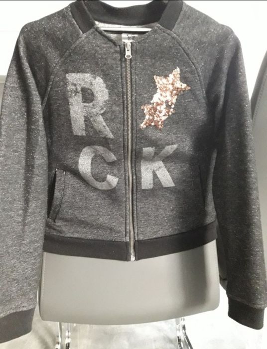 Zestaw ubranek dla dziewczynki bluza sweterek rozm 128