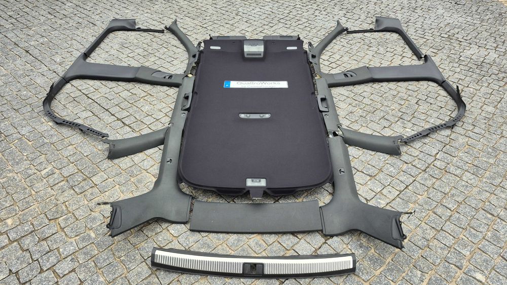 AUDI A4 B6/B7 AVANT-Teto Completo C/TODOS ACESSÓRIOS E PILARES PRETOS