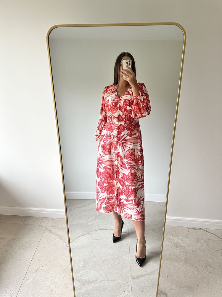 Elegancka sukienka w liście gallery rozmiar 38 wigilia