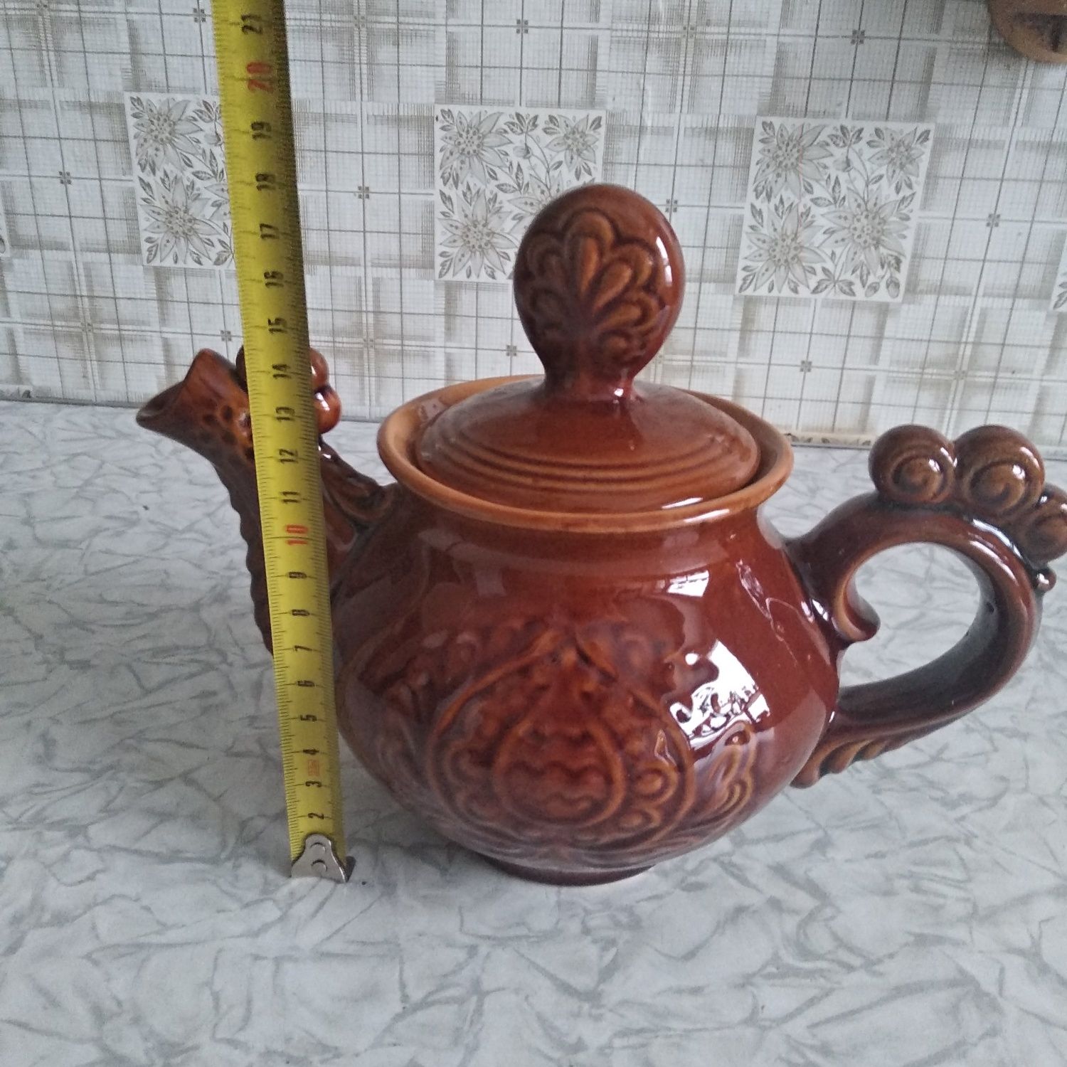 Глиняный чайник-заварник новый