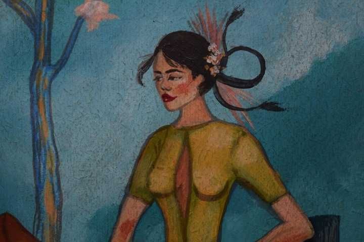 Zofia Stryjeńska - Hucuł i Hucułka - Stary Portret Obraz Olejny