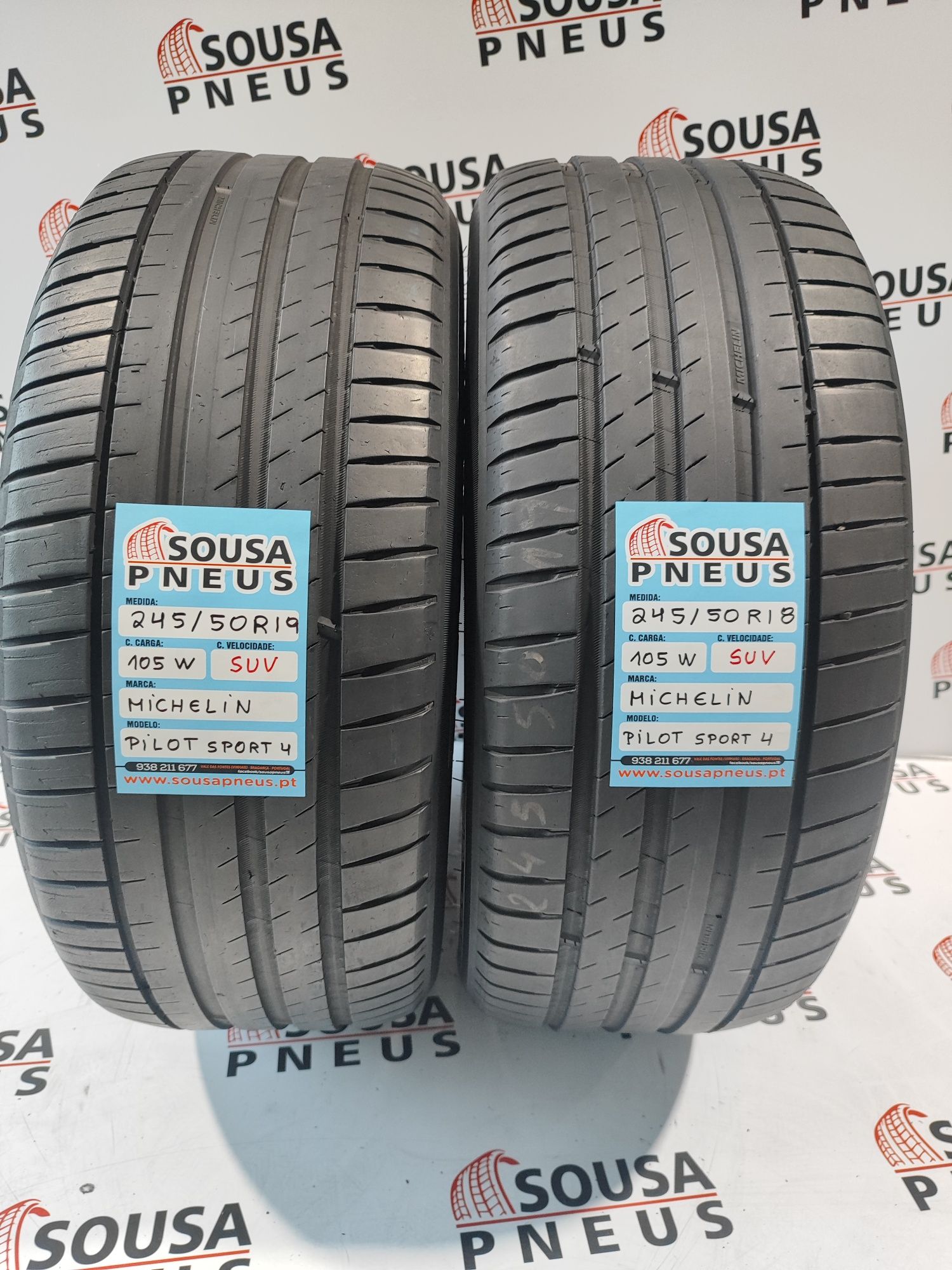 2 pneus semi novos 245-50R19 Michelin - Oferta dos Portes