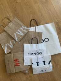 Крафтовый пакет Zara, Mango, H&M, oysho, levis, pull and bear