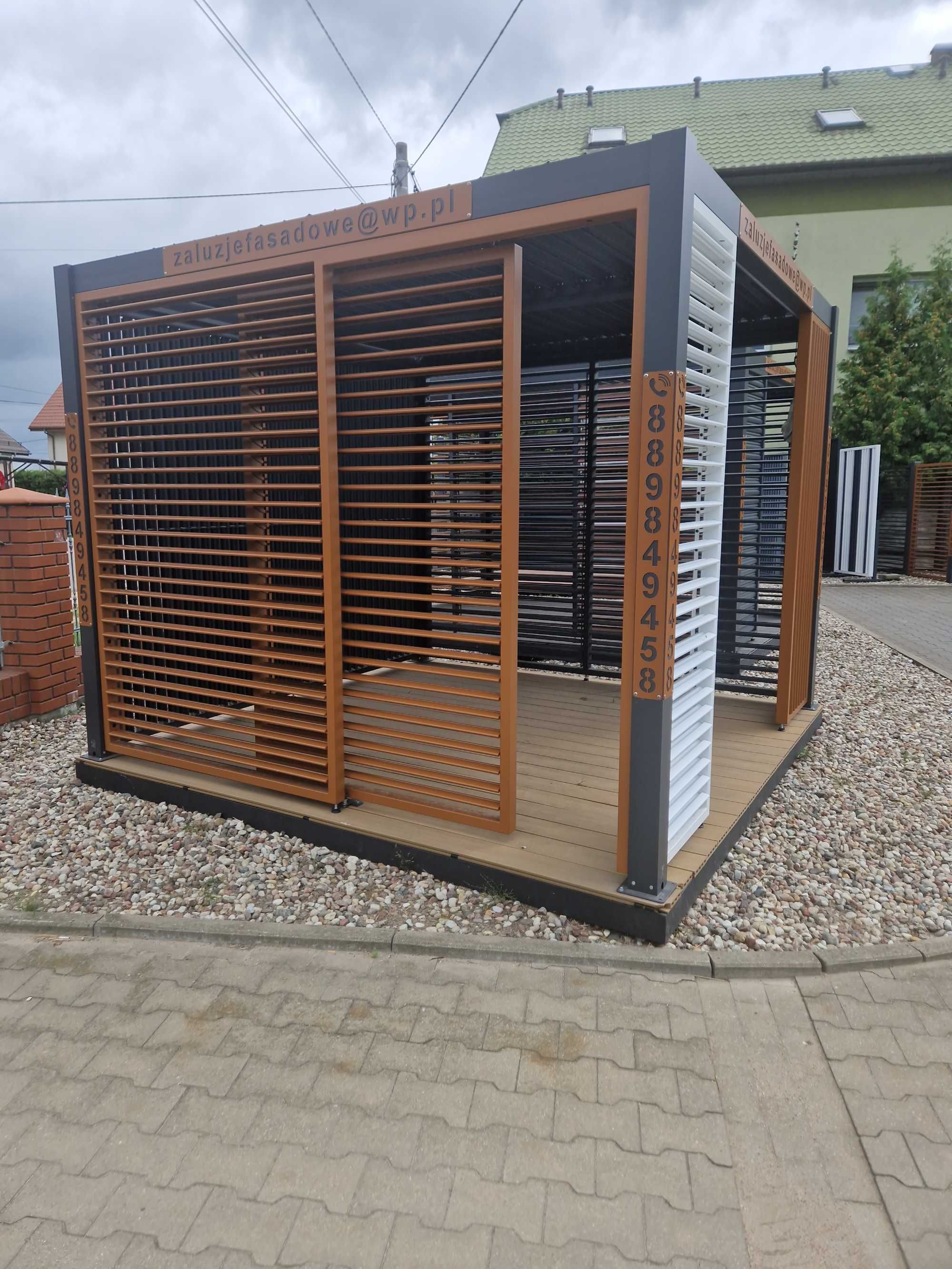 Ścianka żaluzjowa panel do pergoli, altanki, ruchoma deseczka metalowa