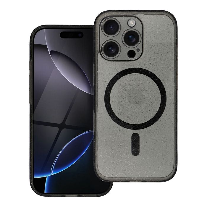 Futerał Clear Mag Cover Z Ochroną Aparatu Iphone 15 Plus Black Glitter