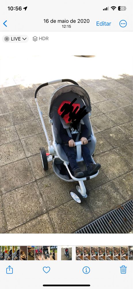 Carrinho, alcofa, ovo e carro de passeio
