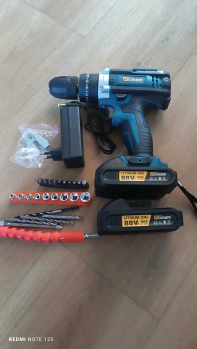 Wkrętarka akumulatorowa Gisam 25+3 | 2 biegi | 2x bateria 18V | zestaw