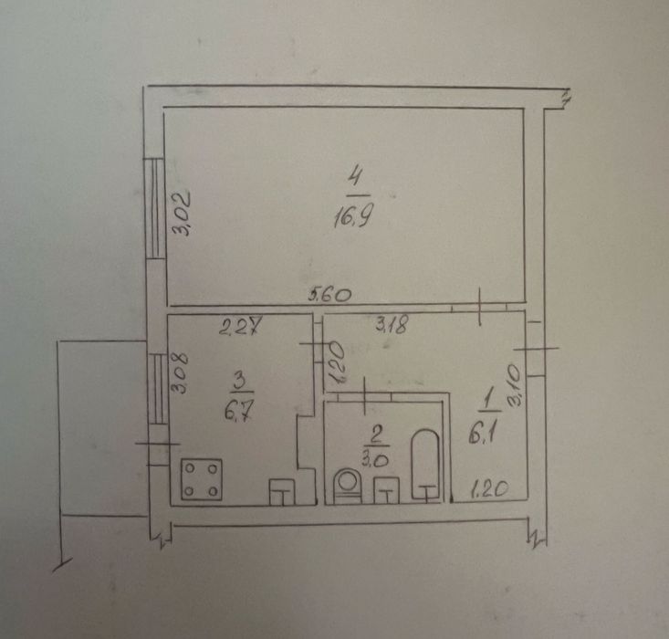 Продам 1 кім квартиру в ГАРНОМУ ЖИЛОМУ СТАНІ /о