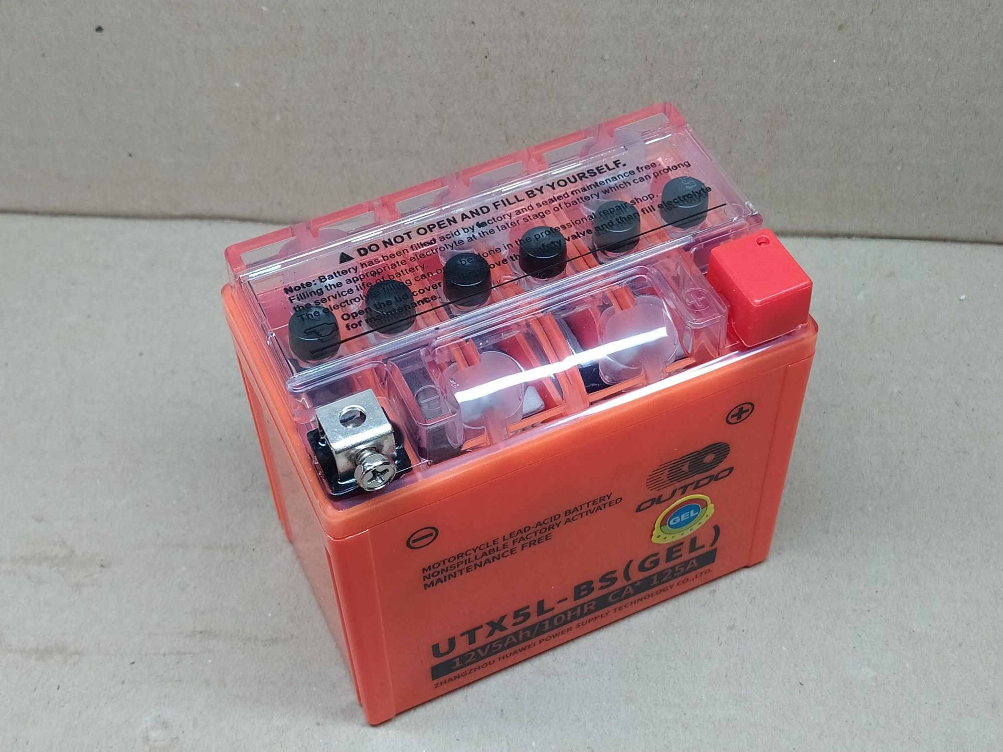 Аккумулятор мото АКБ GEL 12V 5A "OUTDO" 113-70-107mm UTX5L-BS
