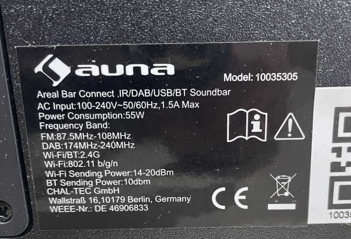 Саундбар Інтернет радіо з сабвуфером Auna Area Bar Connect