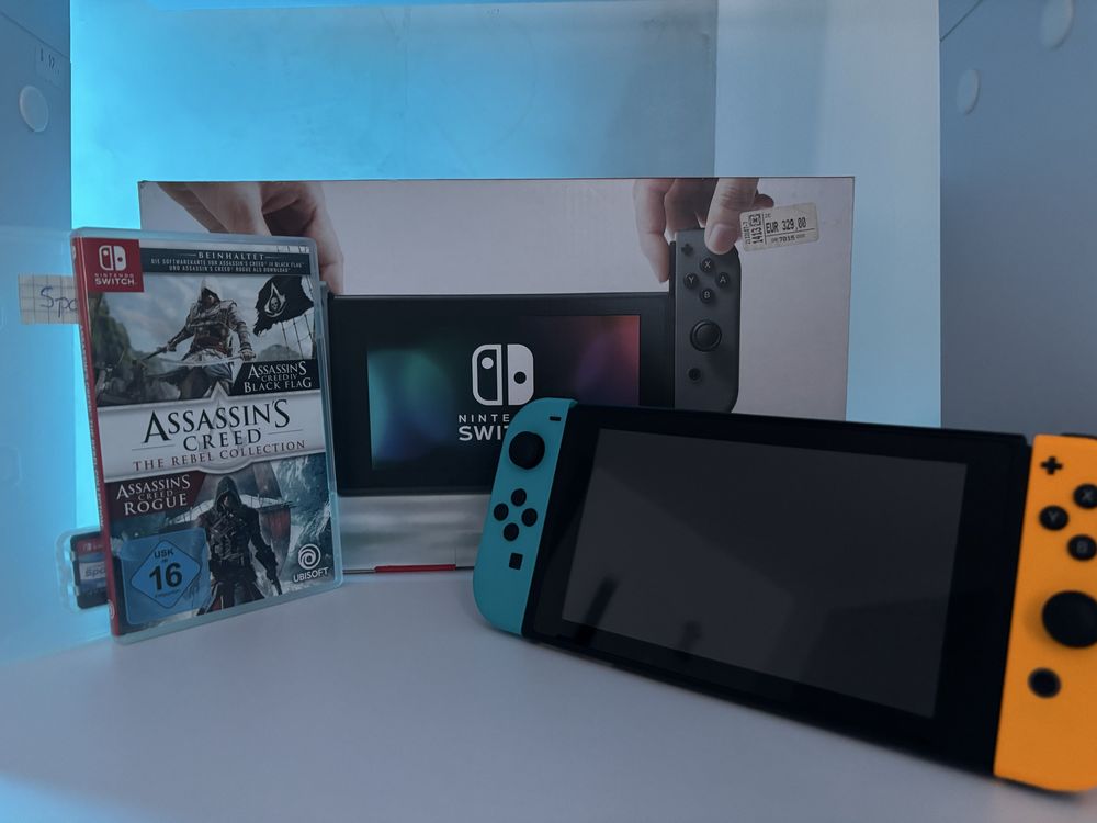 Nintendo switch+3 gry+etui