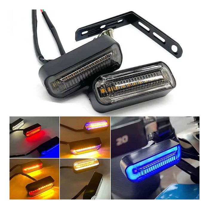 Par piscas dinâmicos LED luz presença oval suporte L