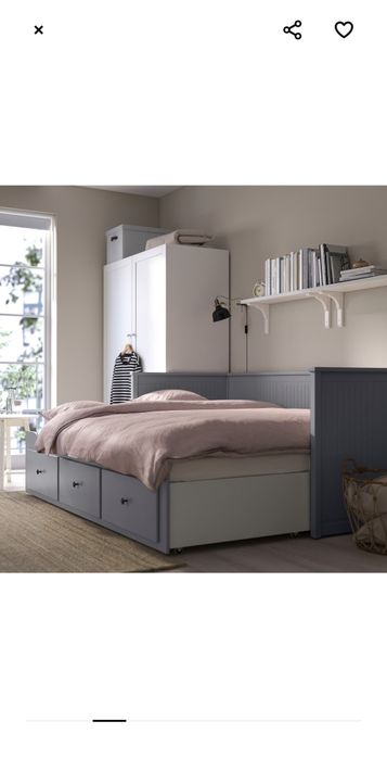 Hemnes Ikea łóżko szare jak nowe