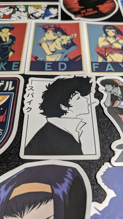 Аніме стікери, наклейки клинок розсікаючий демонів, гуль, ковбой бібоп