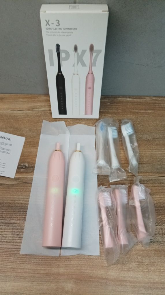Szczoteczka soniczna elektryczna ładowana na USB zestaw 2 sztuki