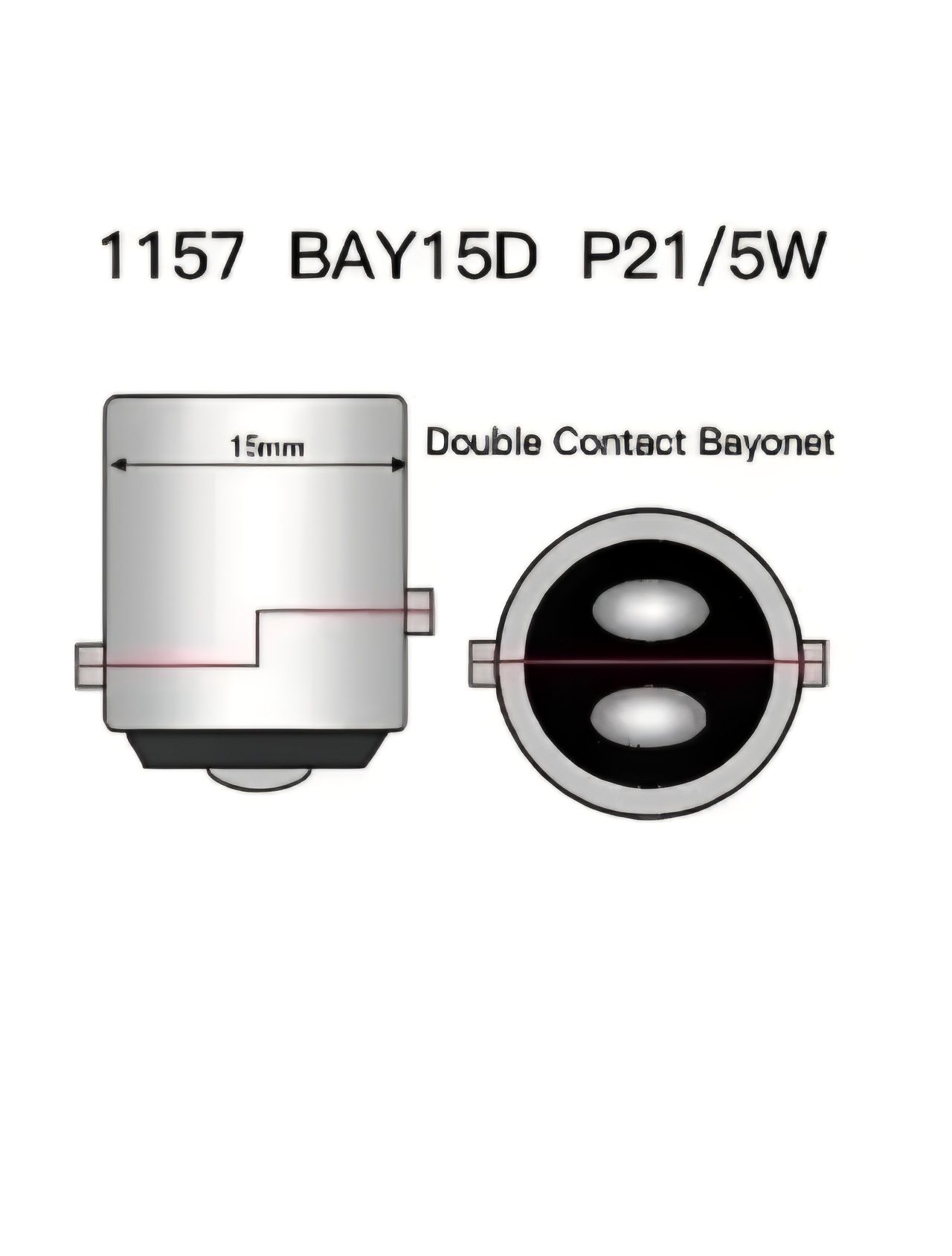 2 szt. Żarówki STOPU P21/W  BAY15D-005 144SMD CZERWONE