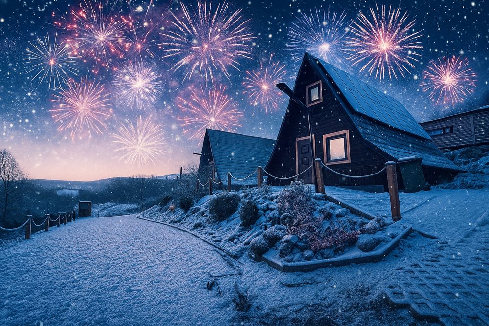 Sylwester noclegi domki w górach impreza jacuzzi sauna balia ognisko