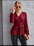 Tops de manga comprida tamanho XS. Peplum